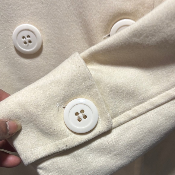 dELiA*s Women's Cream Pea Coat - Picture 4 of 9